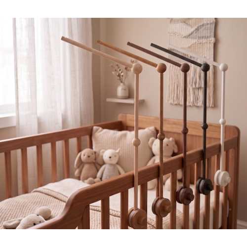 Natural Wood Baby Crib Mobile Hanger Arm: Baby Mobile Arm, Wooden Crib Mobile Arm, Wooden Mobile Hanger for Crib or Changing Table