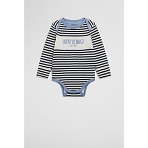 Navy Organically Grown Cotton Long Sleeve Heritage Bodysuit - Jumpsuits & Bodysuits | Country Road