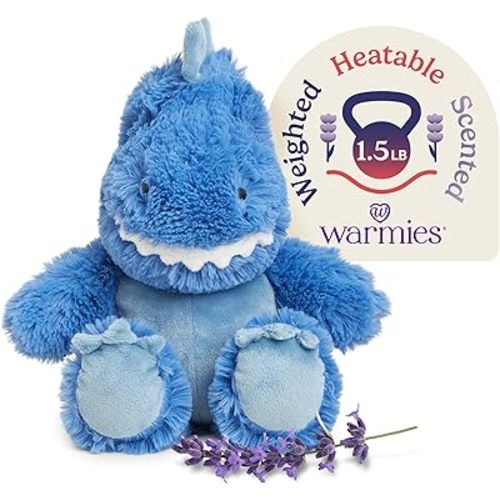 warmies Microwavable & Weighted Stuffed Animals, Trex - Heated Stuffed Animal Plushie for Warmth & Comfort - Cute Soft Plush Toys for Adults & Children (Boys, Girls, Babies & Toddlers)