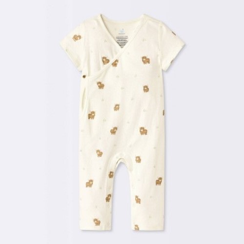 Baby Boys' Cow Knit Wrap Romper - Cloud Island™ Off-White 3-6M