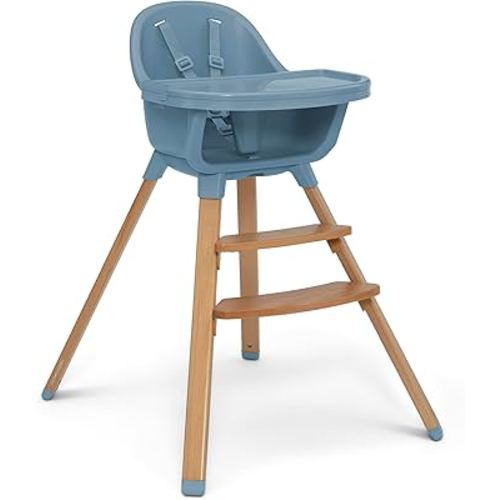 Delta Children - babyGap Otto 3-in-1 High Chair - High Chair Converts to Toddler Dinning Chair and Booster Seat - Dishwasher Safe Meal Tray - FSC-Certified Wood, Blue