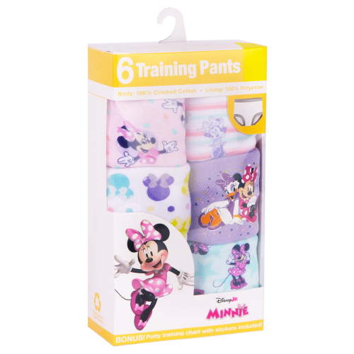 Minnie Mouse Character Toddler Girl Training Pants, 6 - Pack, Sizes 2T-3T