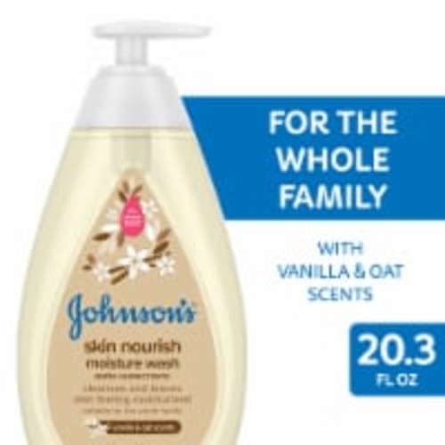 Johnson’s Skin Nourishing Moisture Baby Wash Vanilla and Oat Scents, 20.3 fl oz
