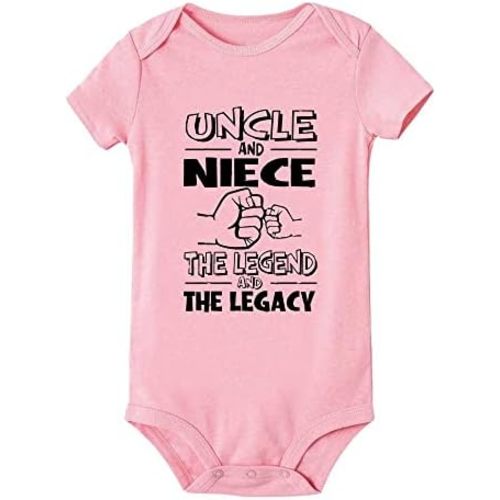 Uncle and Niece The Legend and The Legacy Newborn One-Piece Bodysuit Outfit Short Sleeve Onesie