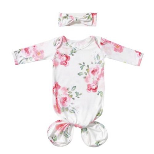 BOBOGOJP Baby Girl Receiving Blanket with Headband Set Baby Swaddle Nursery Swaddle Wrap (Pink,One Size)