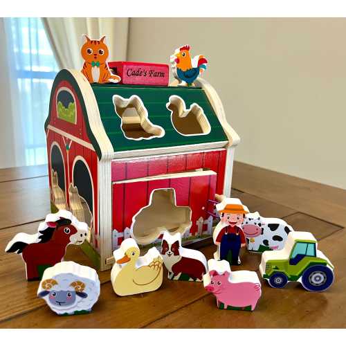 Personalized Wooden Sorting Barn Toy for Toddler Sorting Farm Toy for Toddlers Wooden toy Birthday Gift for Kids Christmas gift for Toddler