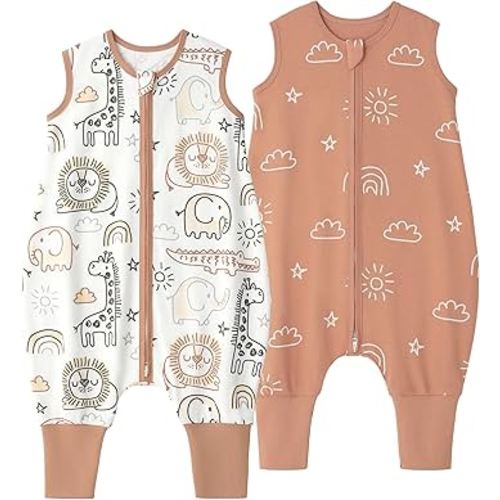 Yoofoss Toddler Sleep Sack With Feet 3-4T 100% Organic Cotton Baby Sleep Sack with Legs Toddler Wearable Blanket with 2-Way Zipper