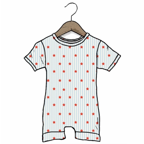 Stars & Stripes Shorty Romper Luxe Edition | Cotton Bamboo Blend