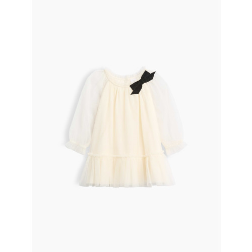 Baby & Toddler Bow-Neck Tulle Dress