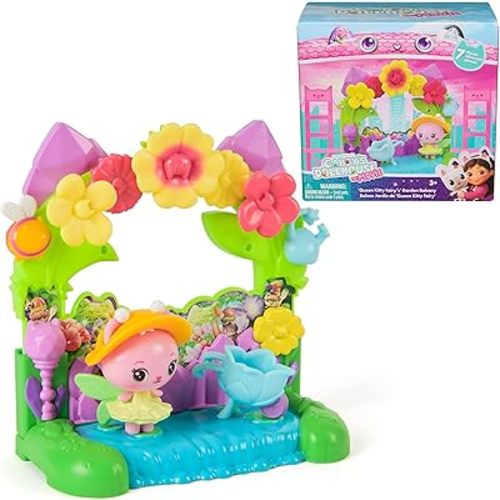 Gabby's Dollhouse: The Movie, Queen Kitty Fairy's Garden Balcony, with Toy Figure & Dollhouse Accessories, Kids Toys for Girls & Boys Ages 3 and Up