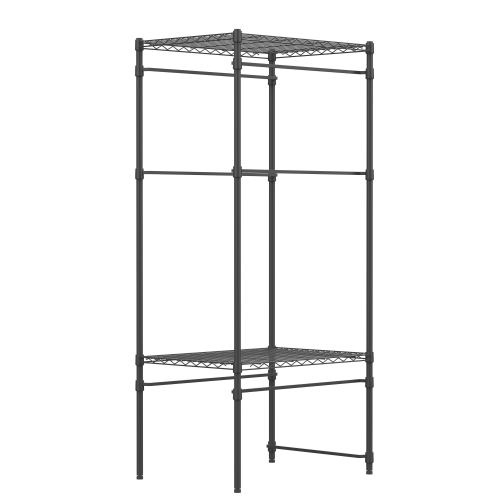 Project Source 23.3-in W x 31.4-in D x 68-in H 5 -Tier Black Metal Wire Storage Bin Rack