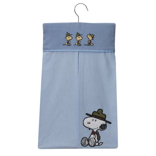 Lambs & Ivy Snoopy's™ Campout with Woodstock Blue/Beige/Green Nursery 4-Piece Baby Crib Bedding Set