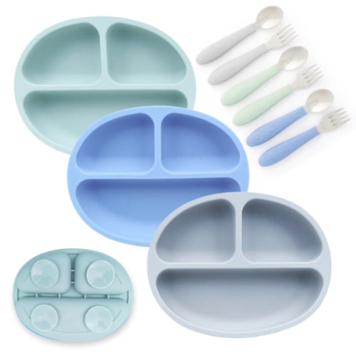 Silicone Suction Plate + Cutlery