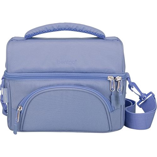 Bentgo® Deluxe Lunch Bag - Durable and Insulated Lunch Tote with Zippered Outer Pocket, Internal Mesh Pocket, Padded & Adjustable Straps, & 2-Way Zippers - Fits Most Lunch Boxes (Slate)