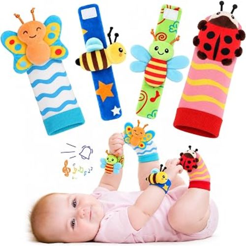 URMYWO Wrist Rattles for Baby, Rattle Socks, Baby Toys for 0-12 Months