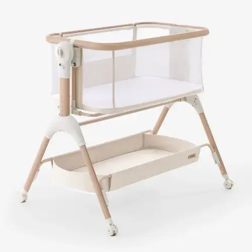 HARPPA Cuddly Signature | 3-in-1 Rocking Baby Bassinet & Bedside Sleeper with Anti-Reflux Mattress for Newborns | Attaches to Bed, Adjustable Height, Tool-Free Setup, Portable Wheels, CPSC Certified, Gentle Rocking Motion | Ideal for Infants, Safe Co-Slee