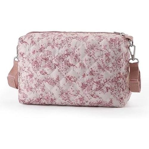 Universal Stroller Organizer Bag Quilted Floral Storage Bag with Detachable Strap, Stroller Bag Caddy Organizer Fits for Most Strollers