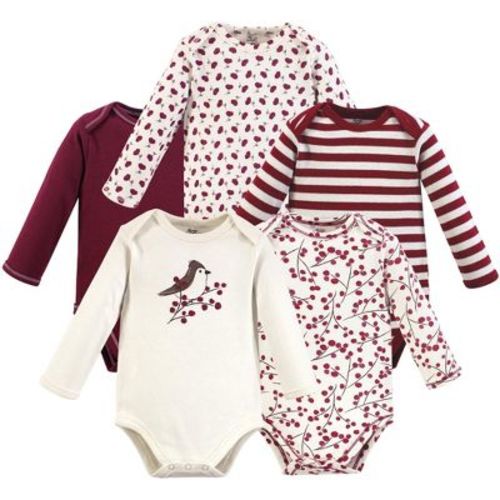 Luvable Friends Touched by Nature Long-Sleeve Bodysuits 5pk, Berry Blossom, 0-3M