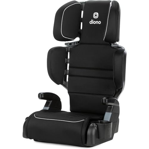 Diono Connect3 R 2-in-1 High Back Booster, Slim Fit 3-Across in Many Mid-Sized Sedans and SUVs, for Children from 40-120 lbs., Lightweight with Cupholder, Black Storm