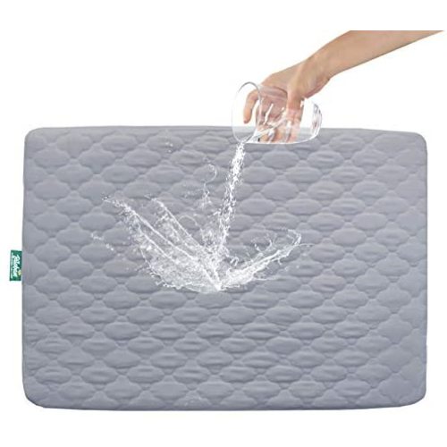 Mattress Protector for Pack n Play Waterproof, Premium Quilted Pack n Play Sheets/Playard Sheet Cover 39" X 27" fits for Baby Foldable and Playard Mattress, Portable Mini Crib, Gray