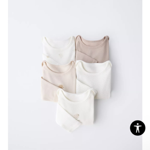 FIVE-PACK OF CHICK BODYSUITS - taupe brown | ZARA United States
