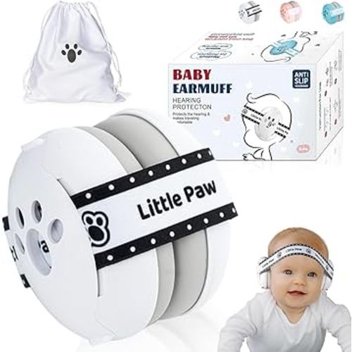 Baby Ear Muffs Noise Protection for Babies Toddlers up to 36 Months - CE Certified - Adjustable Infant Noise Cancelling Headphones Against Hearing Damage & Improves Sleep, Baby Airplane Essentials
