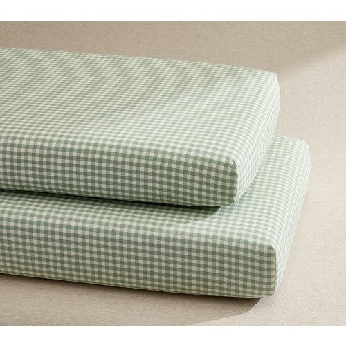 Chris Loves Julia Gingham Organic Crib Fitted Sheet