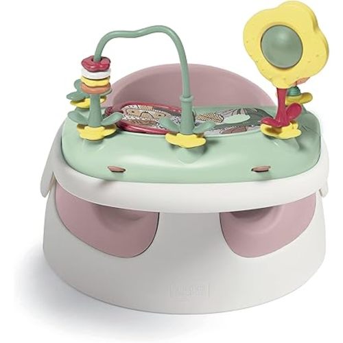Mamas & Papas Baby Snug Seat and Activity Tray with Adjustable Features, Supportive, Stable and Easy Clean Design in Blossom (Pink)