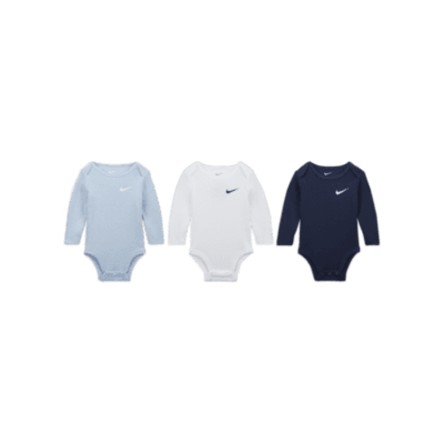 Nike Essentials Baby (0-9M) 3-Pack Long Sleeve Bodysuits