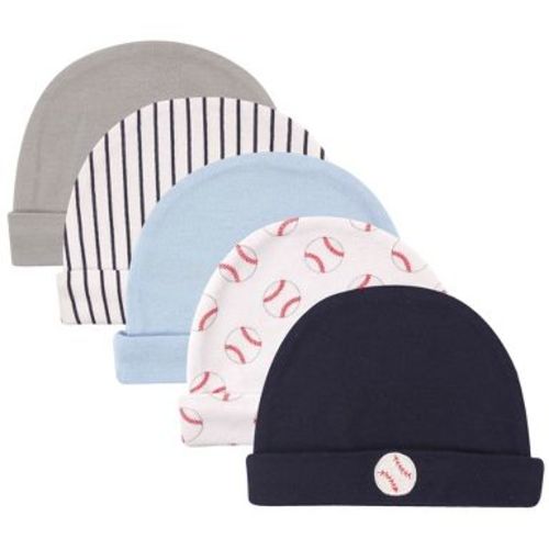 Luvable Friends Baby Boy Cotton Caps 5pk, Baseball, 0-6 Months