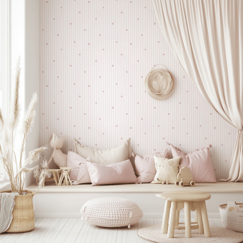 Sophia - Ditsy Striped Floral Wallpaper