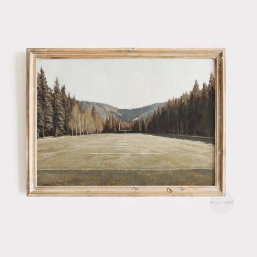 Football Field Print | Vintage Style Football Painting | Boys Room Printable Art | Sports Office Decor | Football Nursery Art | P333