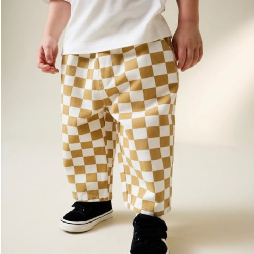Buy Yellow/White Checkerboard Pull On Wide Trousers (3mths-7yrs) from Next USA