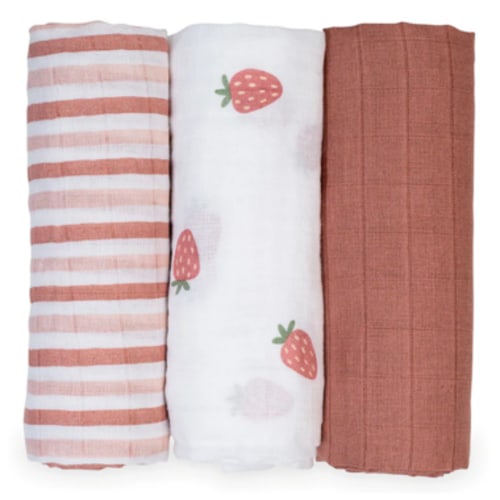 Buy Lulujo Receiving Blankets Strawberries at Well.ca | Free Shipping $35+ in Canada