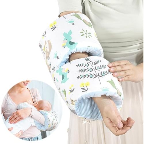 HOMBYS Cozy Cradle Arm Pillow for Feeding Baby,Middle Opening Design Arm Breastfeeding Pillow, Nursing Pillows for Breastfeeding (Flower & Animal)