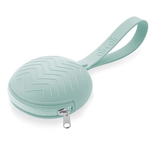 Ali+Oli BPA-Free Silicone Pacifier Holder Case (1-pk) Diaper Bag Accessory Newborn Travel Baby Pacifier Pouch (Army Green)