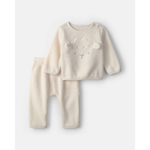 Baby 2-Piece Lamb Fleece Long-Sleeve Top & Pant Set - Cream | Carter's