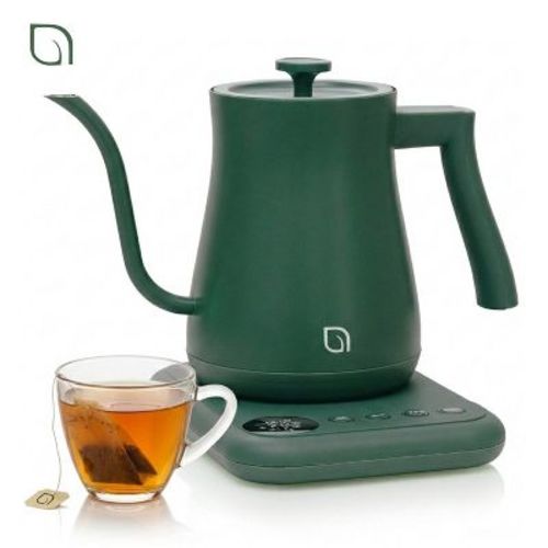 Willow Kitchen 1L Gooseneck Electric Kettle for Pour Over Coffee & Tea, Automatic Shutoff, Rapid Boil Hot Water Kettle Pot Green