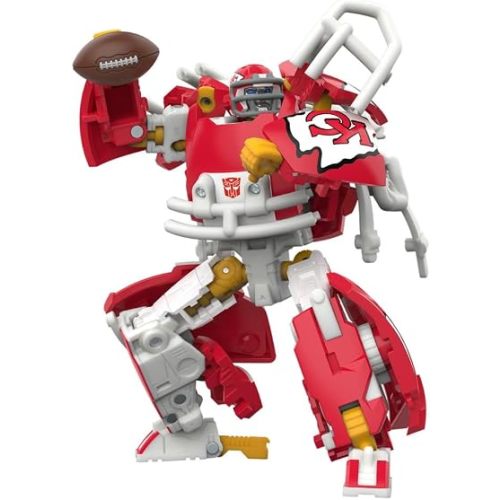 Transformers NFL Kansas City Chiefs KC-59, 5.5-Inch Action Figure Changes from Robot to Helmet, Football Toys for Ages 8+