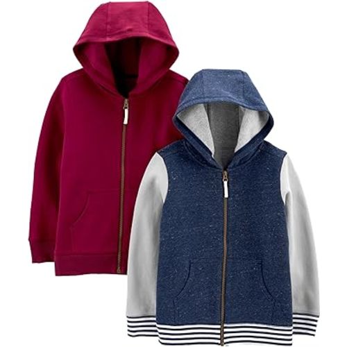 Simple Joys by Carter's Toddlers and Baby Boys' Fleece Full-Zip Hoodies, Pack of 2