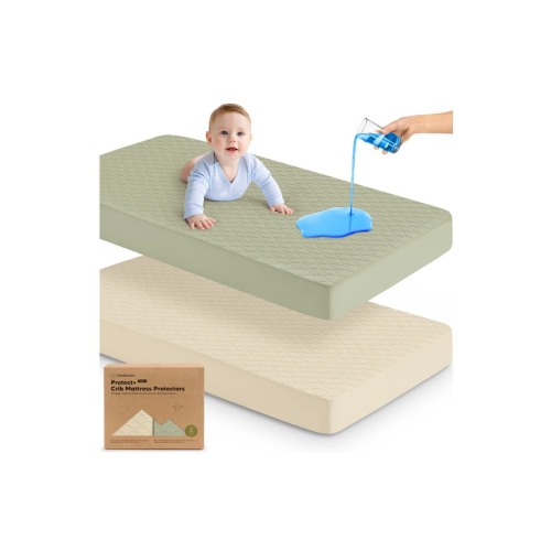2-Pack Mavy Protect+ Waterproof Crib Mattress Protector