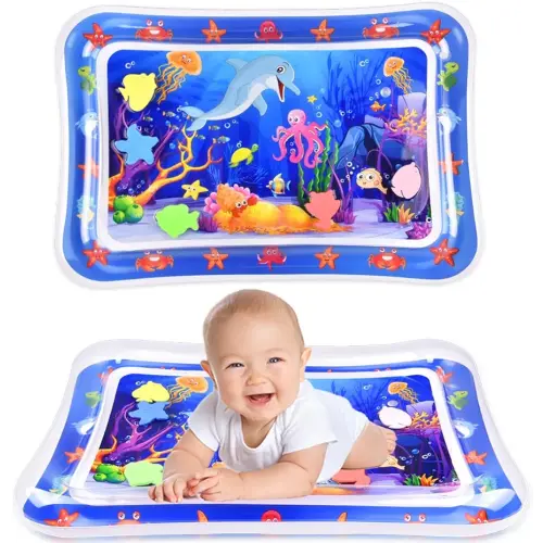 Tummy Time Water Mat Inflatable Baby Water Play mat for 3 6 9 Months Newborn Girl & Boy Early Activity Center
