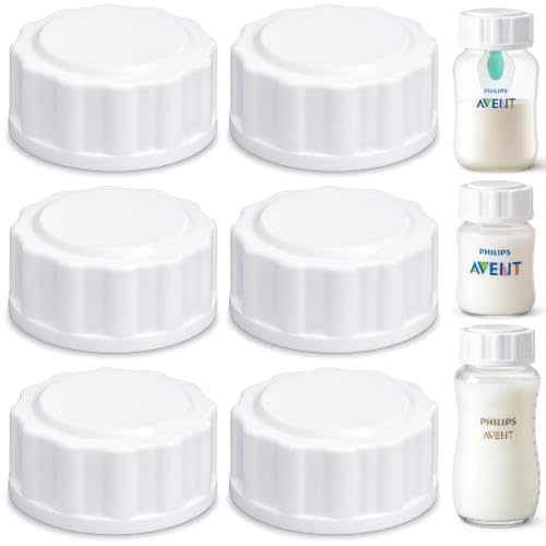CHUBBIEE Storage Caps for Philips Avent Natural & Anti-Colic Bottle, 6-Pack | leak-resistant, BPA-free plastic, ribbed grip, sterilizer, microwave and dishwasher safe, simple twist-on use.