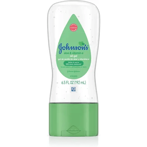 Johnson's Baby Oil Gel with Aloe Vera & Vitamin E, Hypoallergenic Baby Skin Care, 6.5 fl. oz