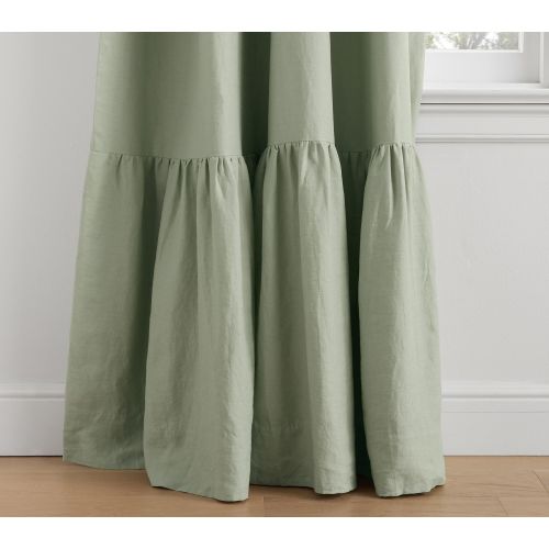 Belgian Linen Ruffle Blackout Curtain | Pottery Barn Kids