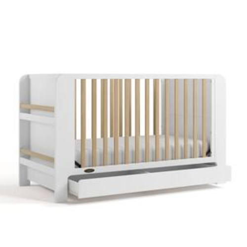 Read with Me White with Driftwood 3-in-1 Convertible Crib with Drawer