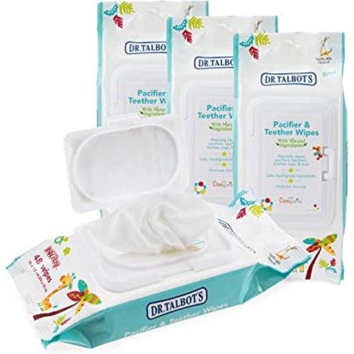 Dr. Talbot's Pacifier & Teether Wipes Naturally Inspired with Citroganix, Vanilla Milk (Pack of 4, 192 Count)