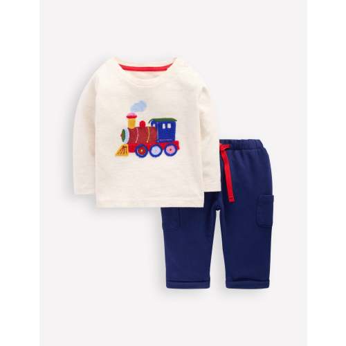 Jersey Overalls Play Set-Oatmeal Marl Train