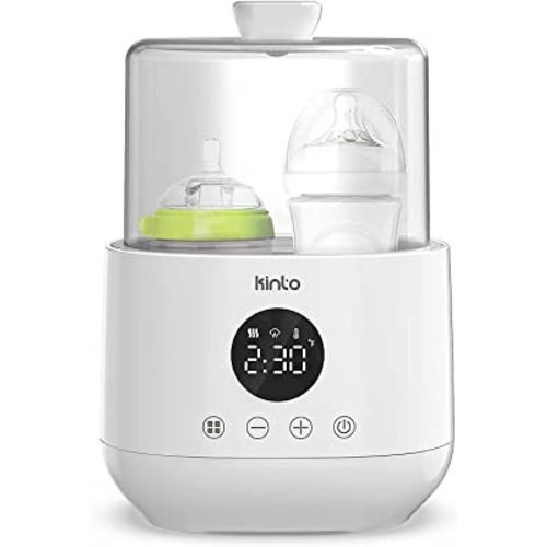 Double Bottle Warmer and Sterilizer, Baby Bottle Warmer for Breastmilk and Formula, Fast Heating with Adjustable Timer, Keep Warm Mode