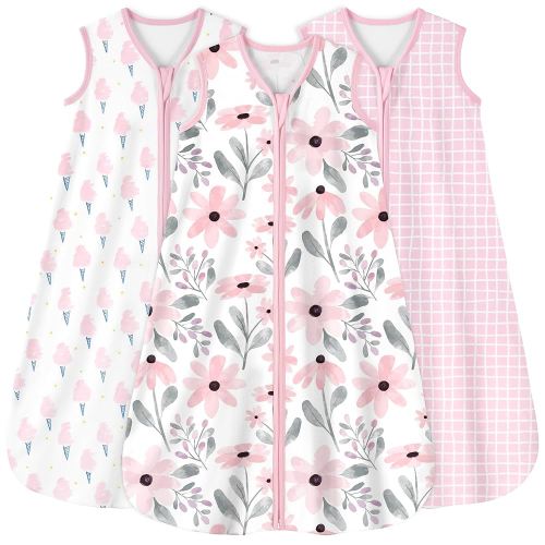 Yoofoss Baby Sleep Sack 6-12 Months 0.5 Tog Wearable Blanket for Baby, 3 Pack 100% Organic Cotton Infant Toddler Sleeping Sack 2-Way Zipper Lightweight Sleep Sack